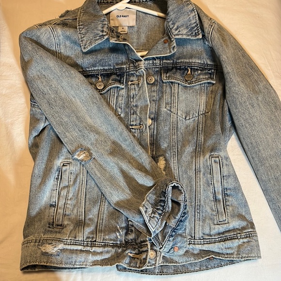 Old Navy Jean Distressed Jacket - Picture 1 of 2